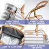 imageFit ampamp Fresh Womens Insulated Lunch Bag for Work Large Lunch Box With 3 SnapLid Containers Zipper StainResistant Copley Kit GrayGray Stripes