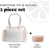 imageFit ampamp Fresh Womens Insulated Lunch Bag for Work Large Lunch Box With 3 SnapLid Containers Zipper StainResistant Copley Kit GrayIvory Animal Print