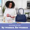 imageFit ampamp Fresh Womens Insulated Lunch Bag for Work Large Lunch Box With 3 SnapLid Containers Zipper StainResistant Copley Kit GrayNavy