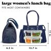 imageFit ampamp Fresh Womens Insulated Lunch Bag for Work Large Lunch Box With 3 SnapLid Containers Zipper StainResistant Copley Kit GrayNavy