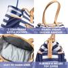 imageFit ampamp Fresh Womens Insulated Lunch Bag for Work Large Lunch Box With 3 SnapLid Containers Zipper StainResistant Copley Kit GrayNavy Stripe
