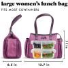 imageFit ampamp Fresh Womens Insulated Lunch Bag for Work Large Lunch Box With 3 SnapLid Containers Zipper StainResistant Copley Kit GrayPlum