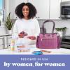 imageFit ampamp Fresh Womens Insulated Lunch Bag for Work Large Lunch Box With 3 SnapLid Containers Zipper StainResistant Copley Kit GrayPlum
