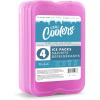 imageCool Coolers by Fit ampamp Fresh 4 Pack XL Slim Ice Packs Quick Freeze Space Saving Reusable Ice Packs for Lunch Boxes or Coolers PinkPurple 4 PK