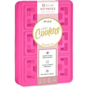 imageCool Coolers XL Fashion Icicles by Fit  Fresh 4pk Ice Pack Sticks for Coolers Freezer Packs for Lunchboxes Pearl WhiteHot Pink  XLarge 2PK