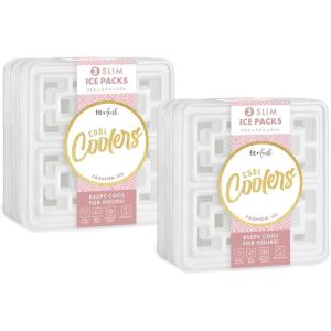 imageCool Coolers XL Fashion Icicles by Fit  Fresh 4pk Ice Pack Sticks for Coolers Freezer Packs for Lunchboxes Pearl WhitePearl White  Large  6PK