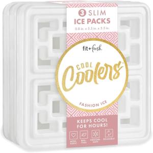 imageCool Coolers XL Fashion Icicles by Fit  Fresh 4pk Ice Pack Sticks for Coolers Freezer Packs for Lunchboxes Pearl WhitePearl White  Large 3PK