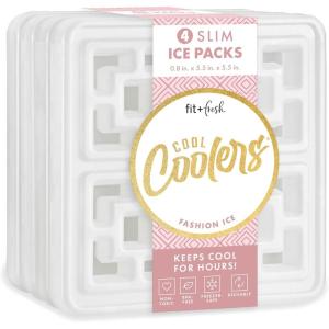 imageCool Coolers XL Fashion Icicles by Fit  Fresh 4pk Ice Pack Sticks for Coolers Freezer Packs for Lunchboxes Pearl WhitePearl White  Large 4PK