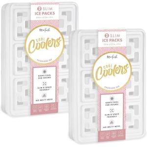 imageCool Coolers XL Fashion Icicles by Fit  Fresh 4pk Ice Pack Sticks for Coolers Freezer Packs for Lunchboxes Pearl WhitePearl White  XLarge 4PK