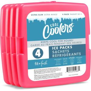 imageCool Coolers by Fit  Fresh Reusable ampamp LongLasting Slim Ice Packs Cold Packs for Lunch Boxes Ice Packs for Lunch Bags Pink 8 PackPink