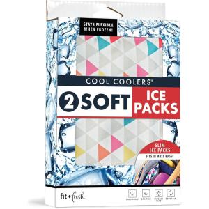 imageCool Coolers by Fit ampamp Fresh 2 Pack Soft Ice Flexible Stretch Nylon Reusable Ice Packs for Lunch Boxes ampamp Coolers Unicorn StripeMulticolor