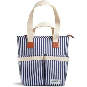imageFit ampamp Fresh Large Insulated Cooler Bag 1120 cu in BampampW Stripe Polyester 11 x 5 x 10 inNavy Stripe