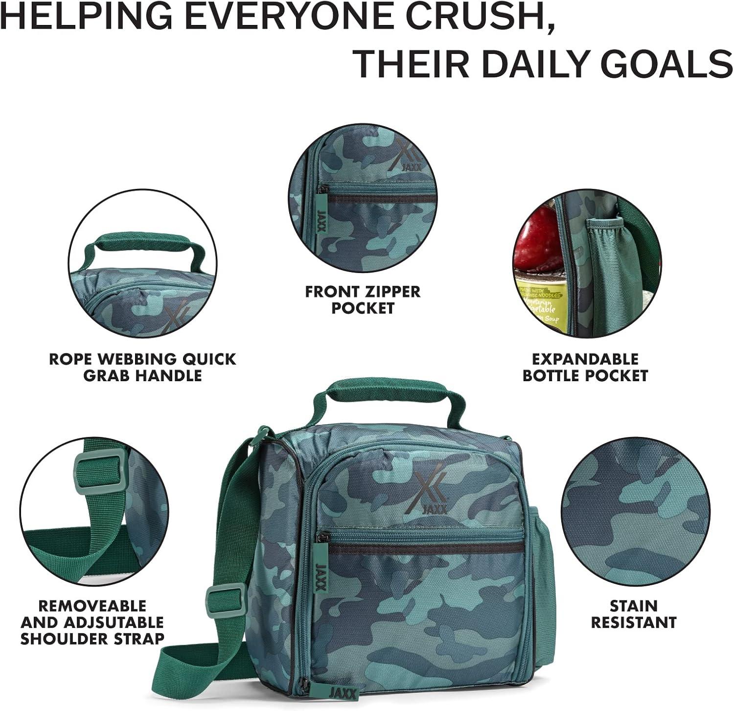 imageFit ampamp Fresh BREE Meal Prep Lunch Box With Containers Ice Pack and Shaker Bottle For Men and Women 6pc Meal Prep Kit Lunch Bag With Containers Included NavyCamo Pine