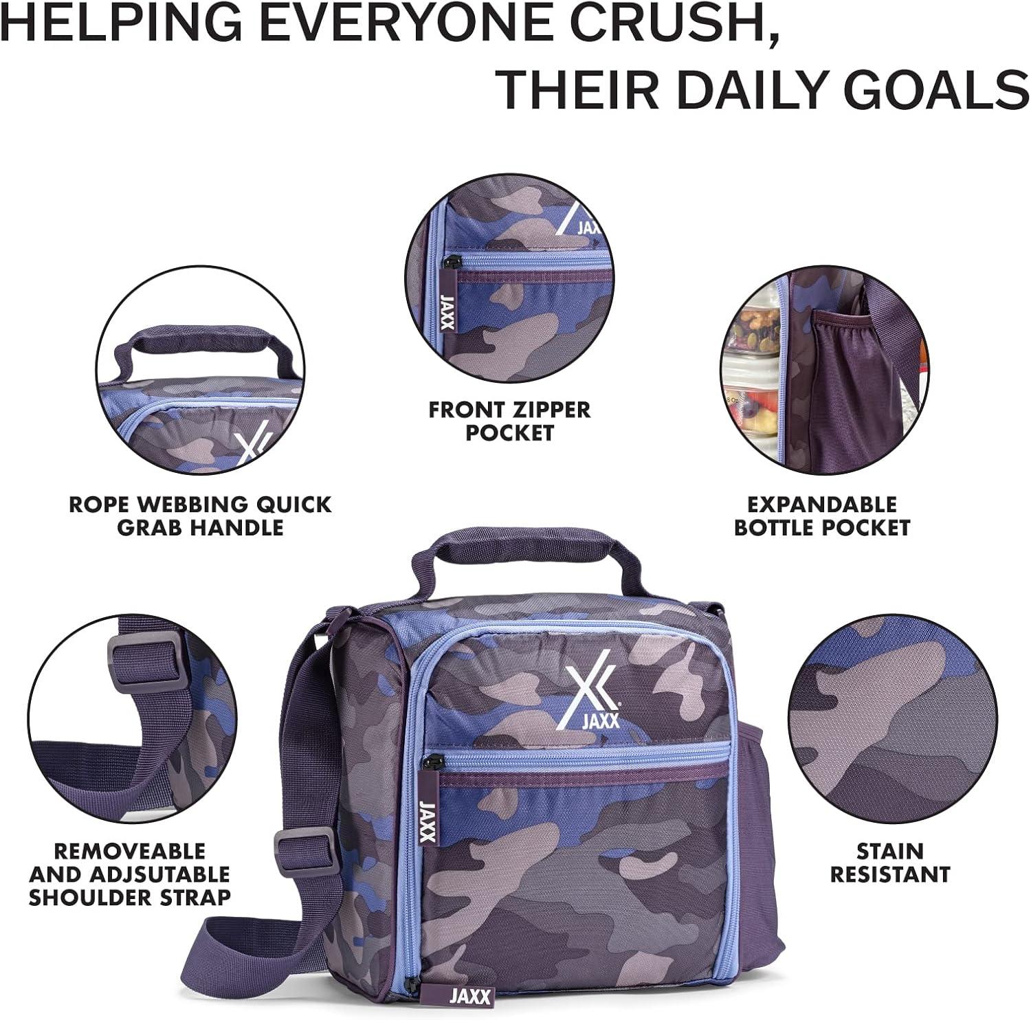 imageFit ampamp Fresh BREE Meal Prep Lunch Box With Containers Ice Pack and Shaker Bottle For Men and Women 6pc Meal Prep Kit Lunch Bag With Containers Included NavyCamo Plum
