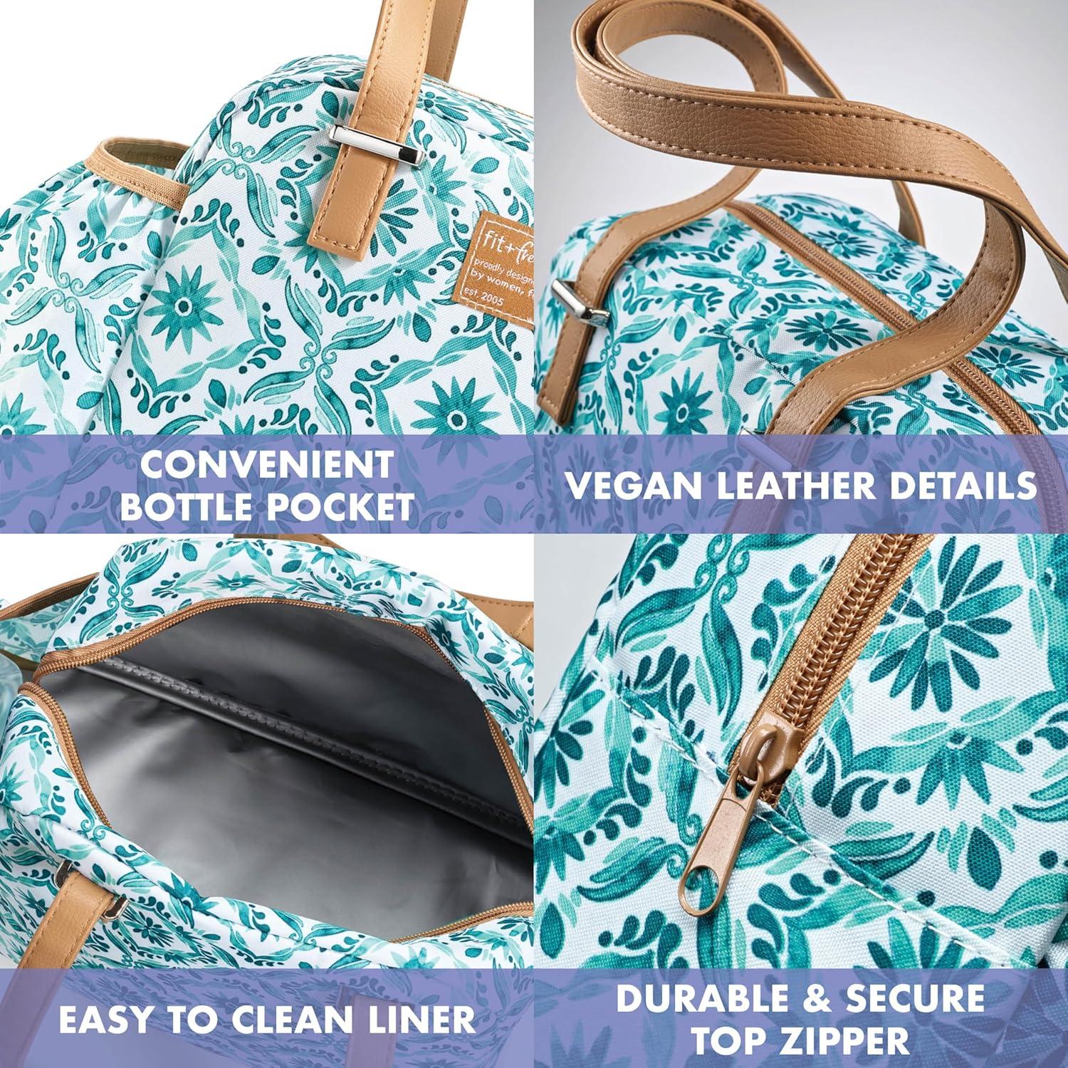 imageFit ampamp Fresh Lunch Bag For Women Insulated Womens Lunch Bag For Work Leakproof ampamp StainResistant Large Lunch Box For Women With Bottle Pocket Long Straps Zipper Closure Laketown Bag Fruit TumblerAqua