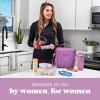 imageFit ampamp Fresh BREE Meal Prep Lunch Box With Containers Ice Pack and Shaker Bottle For Men and Women 6pc Meal Prep Kit Lunch Bag With Containers Included NavyMauve