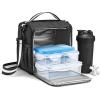 imageFit ampamp Fresh BREE Meal Prep Lunch Box With Containers Ice Pack and Shaker Bottle For Men and Women 6pc Meal Prep Kit Lunch Bag With Containers Included NavyBlack