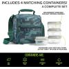 imageFit ampamp Fresh BREE Meal Prep Lunch Box With Containers Ice Pack and Shaker Bottle For Men and Women 6pc Meal Prep Kit Lunch Bag With Containers Included NavyCamo Pine