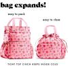 imageFit ampamp Fresh Cromwell Drawstring Lunch Bag for Women Complete Lunch Set with 2 Containers StainResistant LeakResistant Back to School Essential Teacher Lunchbox Sage Floral ToilePink Strawberries