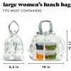 imageFit ampamp Fresh Cromwell Drawstring Lunch Bag for Women Complete Lunch Set with 2 Containers StainResistant LeakResistant Back to School Essential Teacher Lunchbox Sage Floral ToileSage Floral Toile