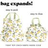 imageFit ampamp Fresh Cromwell Drawstring Lunch Bag for Women Complete Lunch Set with 2 Containers StainResistant LeakResistant Back to School Essential Teacher Lunchbox Sage Floral ToileYellow Lemons
