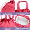 imageFit ampamp Fresh Cromwell Drawstring Lunch Bag for Women Complete Lunch Set with 2 Containers StainResistant LeakResistant Back to School Essential Teacher Lunchbox Sage Floral ToileWatermelon Pink