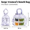 imageFit ampamp Fresh Cromwell Drawstring Lunch Bag for Women Complete Lunch Set with 2 Containers StainResistant LeakResistant Back to School Essential Teacher Lunchbox Sage Floral ToilePurple Floral Toile