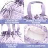 imageFit ampamp Fresh Cromwell Drawstring Lunch Bag for Women Complete Lunch Set with 2 Containers StainResistant LeakResistant Back to School Essential Teacher Lunchbox Sage Floral ToileLavender Smiles