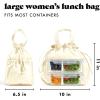 imageFit ampamp Fresh Cromwell Drawstring Lunch Bag for Women Complete Lunch Set with 2 Containers StainResistant LeakResistant Back to School Essential Teacher Lunchbox Sage Floral ToileIvory