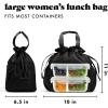 imageFit ampamp Fresh Cromwell Drawstring Lunch Bag for Women Complete Lunch Set with 2 Containers StainResistant LeakResistant Back to School Essential Teacher Lunchbox Sage Floral ToileBlack