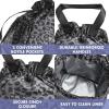 imageFit ampamp Fresh Cromwell Drawstring Lunch Bag for Women Complete Lunch Set with 2 Containers StainResistant LeakResistant Back to School Essential Teacher Lunchbox Sage Floral ToileBlack Cheetah