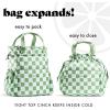imageFit ampamp Fresh Cromwell Drawstring Lunch Bag for Women Complete Lunch Set with 2 Containers StainResistant LeakResistant Back to School Essential Teacher Lunchbox Sage Floral ToileGreen