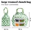 imageFit ampamp Fresh Cromwell Drawstring Lunch Bag for Women Complete Lunch Set with 2 Containers StainResistant LeakResistant Back to School Essential Teacher Lunchbox Sage Floral ToileGreen