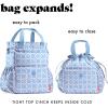 imageFit ampamp Fresh Cromwell Drawstring Lunch Bag for Women Complete Lunch Set with 2 Containers StainResistant LeakResistant Back to School Essential Teacher Lunchbox Sage Floral ToileBubble Gum