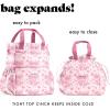 imageFit ampamp Fresh Cromwell Drawstring Lunch Bag for Women Complete Lunch Set with 2 Containers StainResistant LeakResistant Back to School Essential Teacher Lunchbox Sage Floral ToilePink Floral Toile