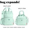 imageFit ampamp Fresh Cromwell Drawstring Lunch Bag for Women Complete Lunch Set with 2 Containers StainResistant LeakResistant Back to School Essential Teacher Lunchbox Sage Floral ToileMint Smiles