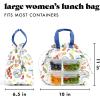 imageFit ampamp Fresh Cromwell Drawstring Lunch Bag for Women Complete Lunch Set with 2 Containers StainResistant LeakResistant Back to School Essential Teacher Lunchbox Sage Floral ToileMulticolored  Al Fresco