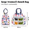 imageFit ampamp Fresh Cromwell Drawstring Lunch Bag for Women Complete Lunch Set with 2 Containers StainResistant LeakResistant Back to School Essential Teacher Lunchbox Sage Floral ToileAssorted Sardine Cans