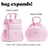 imageFit ampamp Fresh Cromwell Drawstring Lunch Bag for Women Complete Lunch Set with 2 Containers StainResistant LeakResistant Back to School Essential Teacher Lunchbox Sage Floral ToilePink