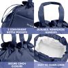 imageFit ampamp Fresh Cromwell Drawstring Lunch Bag for Women Complete Lunch Set with 2 Containers StainResistant LeakResistant Back to School Essential Teacher Lunchbox Sage Floral ToileNavy