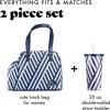 imageFit ampamp Fresh Lunch Bag For Women Insulated Womens Lunch Bag For Work Leakproof ampamp StainResistant Large Lunch Box For Women With Bottle Pocket Long Straps Zipper Closure Laketown Bag Fruit TumblerNavy Stripe