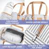 imageFit ampamp Fresh Lunch Bag For Women Insulated Womens Lunch Bag For Work Leakproof ampamp StainResistant Large Lunch Box For Women With Bottle Pocket Long Straps Zipper Closure Laketown Bag Fruit TumblerGray Stripes
