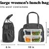 imageFit ampamp Fresh Lunch Bag For Women Insulated Womens Lunch Bag For Work Leakproof ampamp StainResistant Large Lunch Box For Women With Bottle Pocket Long Straps Zipper Closure Laketown Bag Fruit TumblerBlack