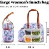 imageFit ampamp Fresh Lunch Bag For Women Insulated Womens Lunch Bag For Work Leakproof ampamp StainResistant Large Lunch Box For Women With Bottle Pocket Long Straps Zipper Closure Laketown Bag Fruit TumblerTulane Floral Lilac