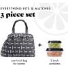 imageFit ampamp Fresh Lunch Bag For Women Insulated Womens Lunch Bag For Work Leakproof ampamp StainResistant Large Lunch Box For Women With Bottle Pocket Long Straps Zipper Closure Laketown Bag Fruit TumblerBlack Geo