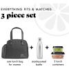imageFit ampamp Fresh Lunch Bag For Women Insulated Womens Lunch Bag For Work Leakproof ampamp StainResistant Large Lunch Box For Women With Bottle Pocket Long Straps Zipper Closure Laketown Bag Fruit TumblerBlack