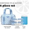 imageFit ampamp Fresh Neoprene Lunch Bag For Women Insulated Womens Lunch Bag For Work Tear ampamp Stain Resistant Large Lunch Box For Women With Containers and Ice Machine Washable Remi Bag Dark ChocolateBlue Daisy