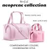 imageFit ampamp Fresh Neoprene Lunch Bag For Women Insulated Womens Lunch Bag For Work Tear ampamp Stain Resistant Large Lunch Box For Women With Containers and Ice Machine Washable Remi Bag Dark ChocolatePink
