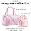 imageFit ampamp Fresh Neoprene Lunch Bag For Women Insulated Womens Lunch Bag For Work Tear ampamp Stain Resistant Large Lunch Box For Women With Containers and Ice Machine Washable Remi Bag Dark ChocolatePink Gingham