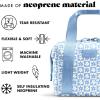 imageFit ampamp Fresh Neoprene Lunch Bag For Women Insulated Womens Lunch Bag For Work Tear ampamp Stain Resistant Large Lunch Box For Women With Containers and Ice Machine Washable Remi Bag Dark ChocolateBlue Daisy